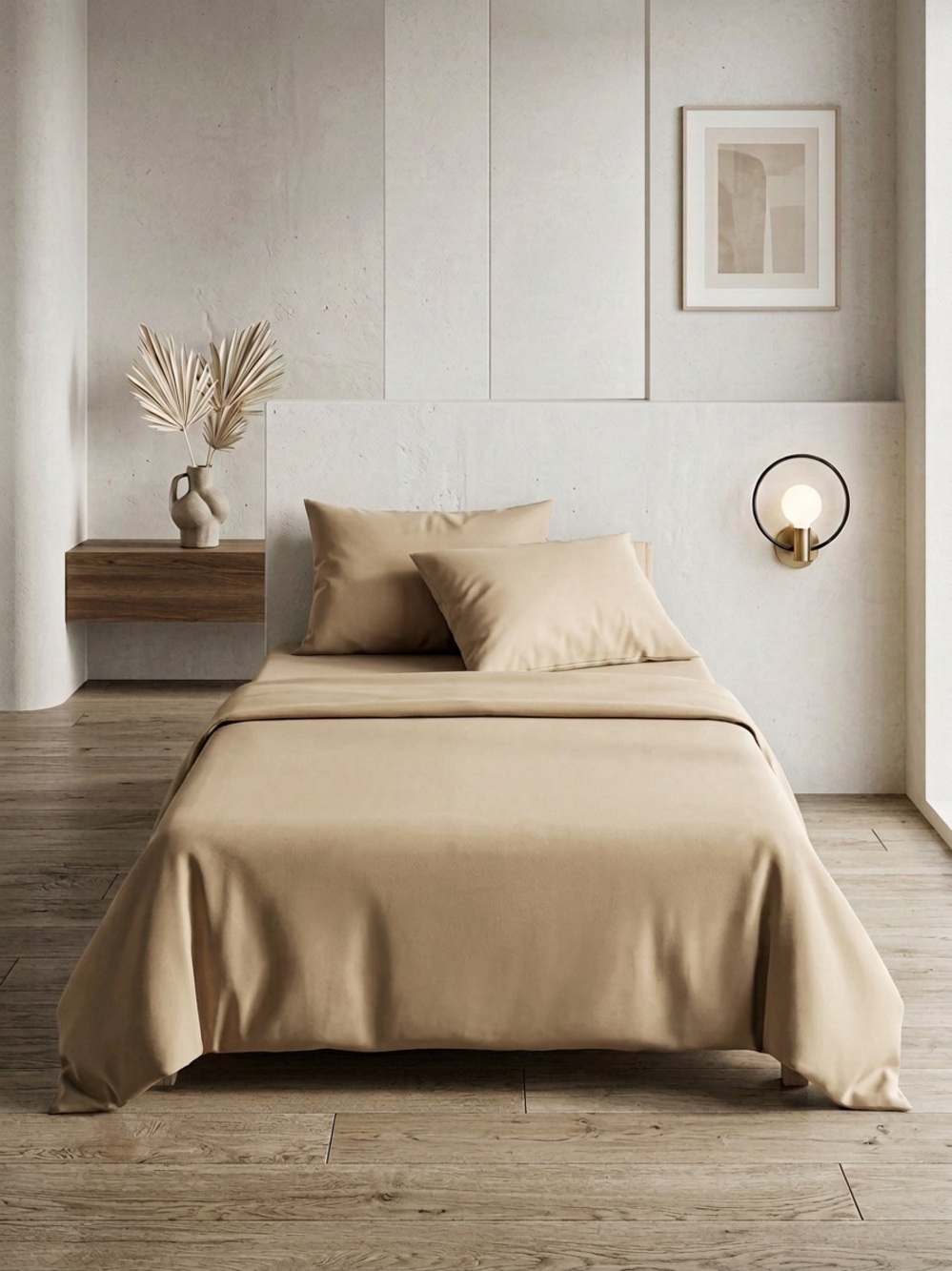 Bedsure Hazel Duvet Cover Queen Prewashed Soft Bedding Set Beige & 2 Pillowcases